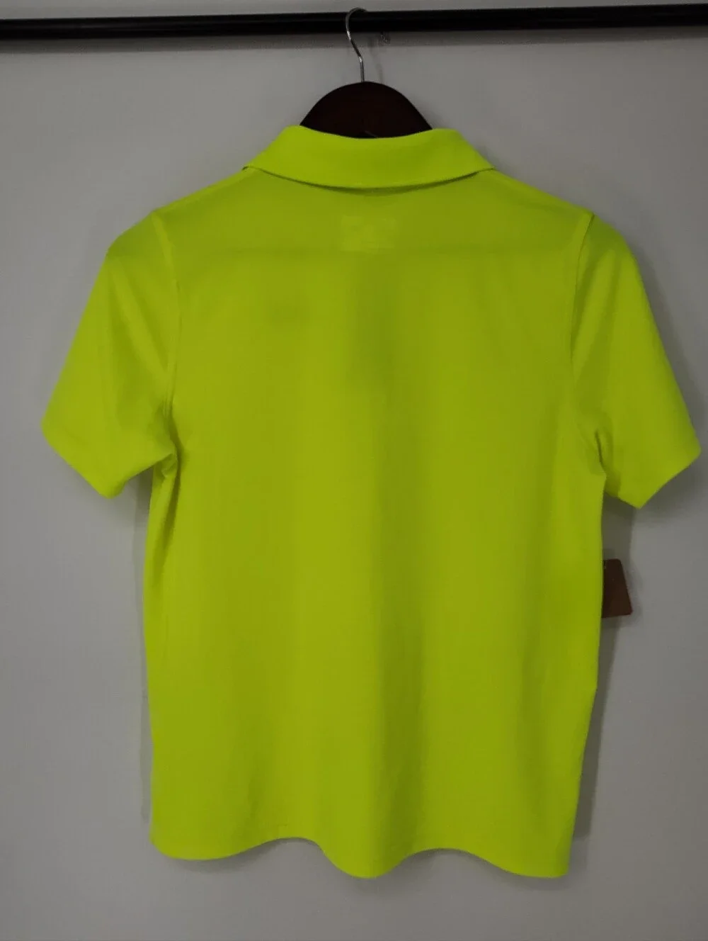 Under Armour Neon Yellow Boys Short Sleeve Polo Size Large